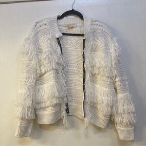 Saltwater LUXE Cream Plush Open-Front Cardigan